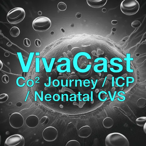Diagram of CO₂ transport, intracranial pressure determinants, and neonatal cardiovascular transition for FRCA physiology viva
