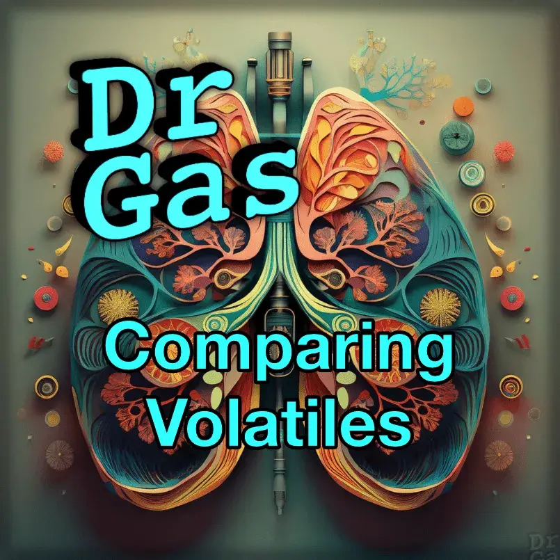 Comparison table of volatile anaesthetic agents — sevoflurane, isoflurane and desflurane — showing MAC, blood:gas and oil:gas partition coefficients