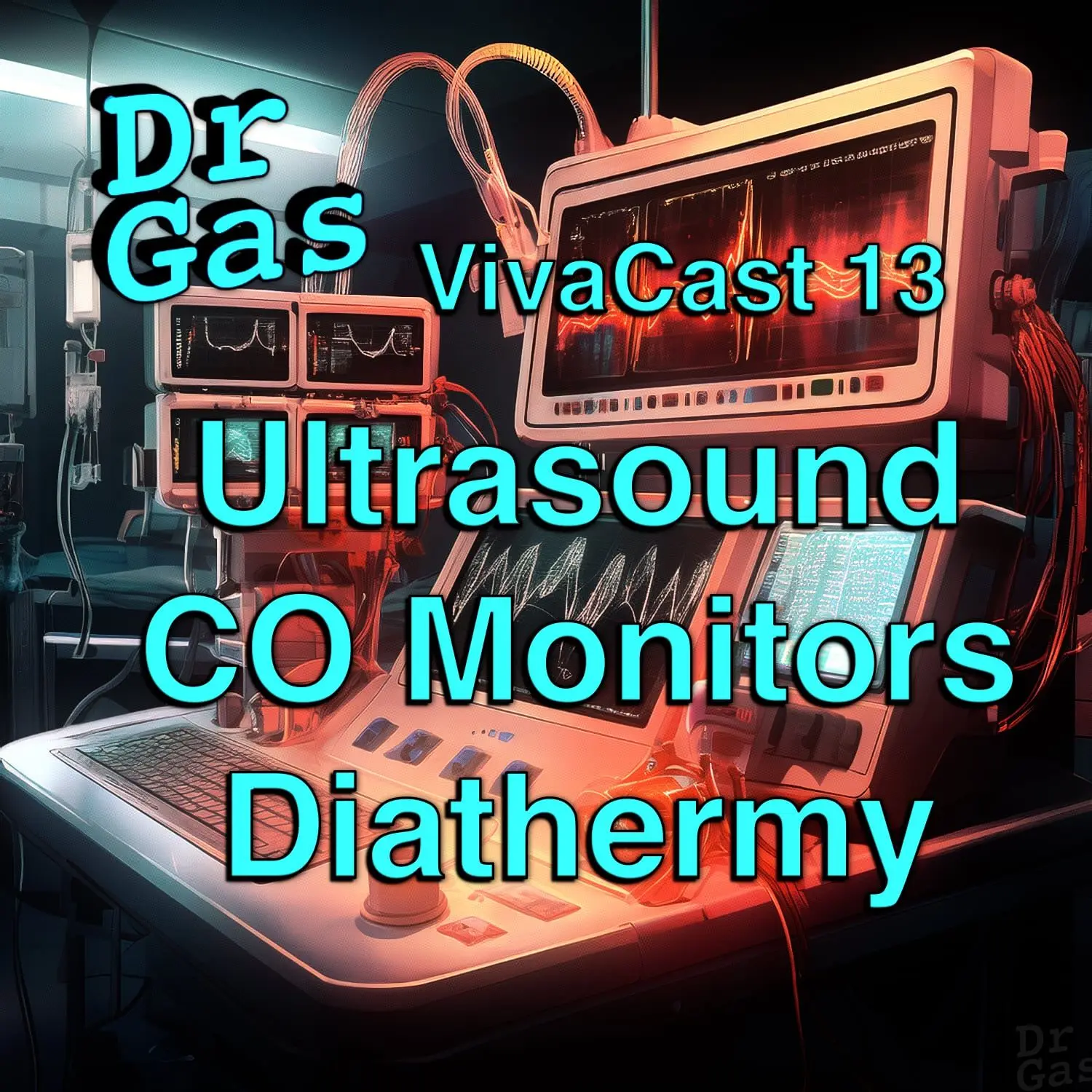 Podcast cover art for VivaCast 13 — ultrasound physics, cardiac output monitoring, and diathermy safety