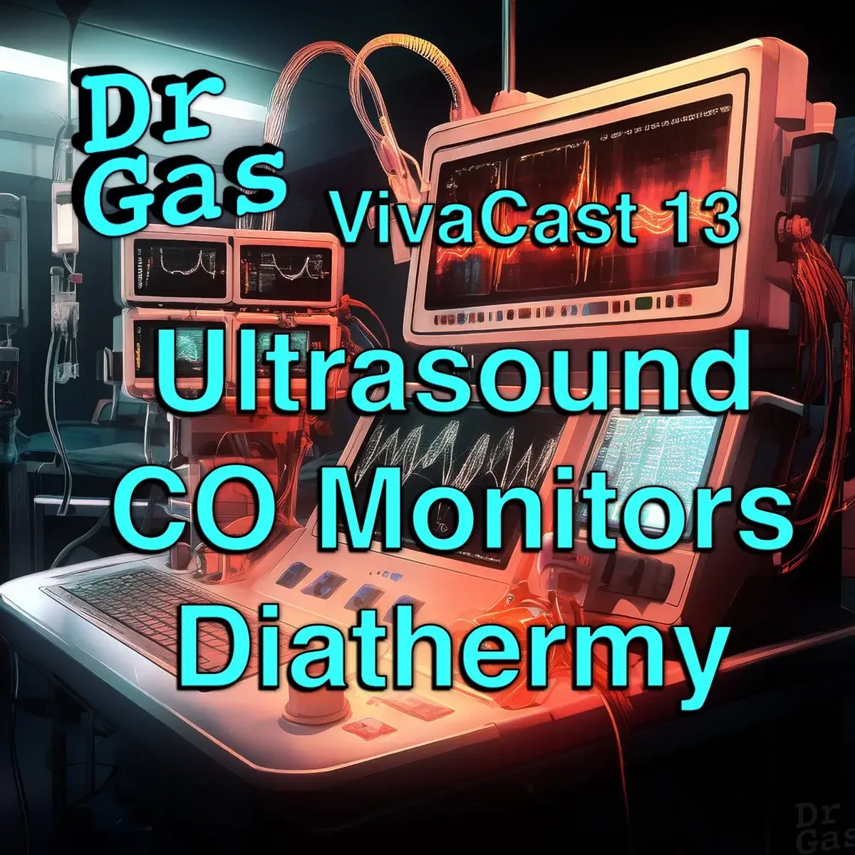 Podcast cover art for VivaCast 13 — ultrasound physics, cardiac output monitoring, and diathermy safety