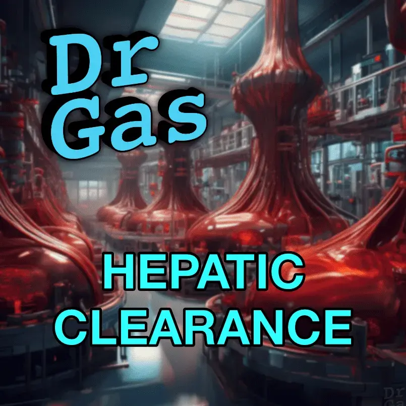 Diagram illustrating hepatic clearance — extraction ratio and intrinsic clearance for FRCA pharmacology