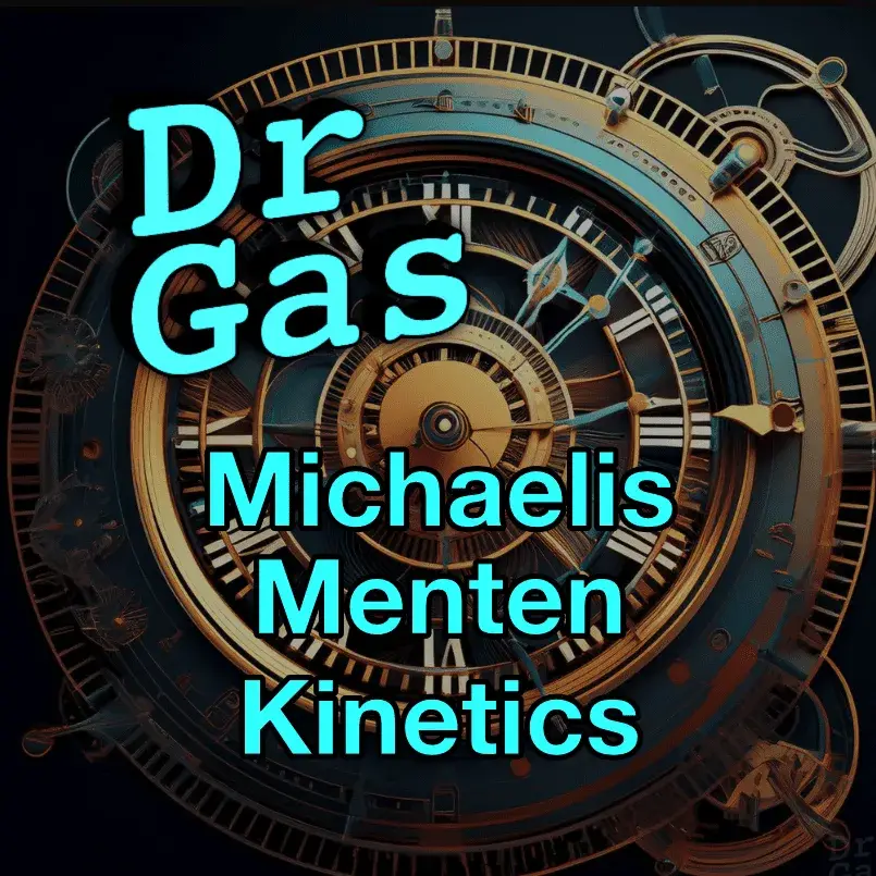 Michaelis-Menten hyperbolic curve showing Vmax and Km, used in FRCA pharmacokinetics teaching
