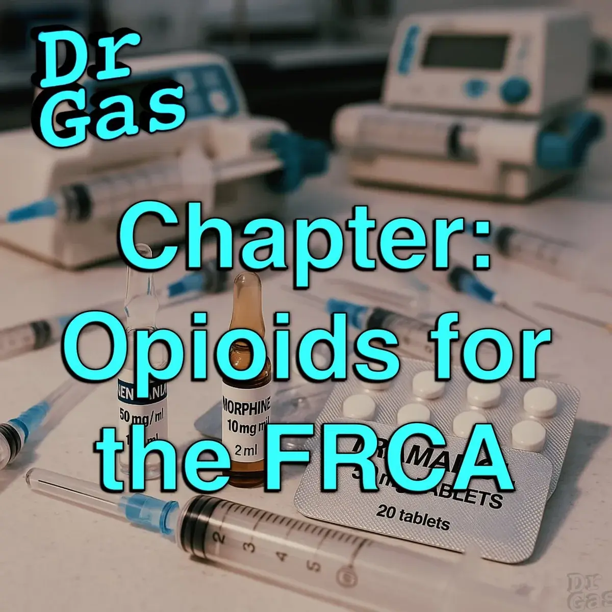 Diagram overview of opioid receptor types and key drug pharmacokinetics for FRCA exam revision