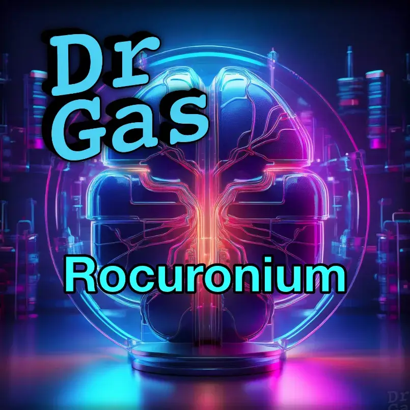 Rocuronium bromide structural formula with pharmacology summary card