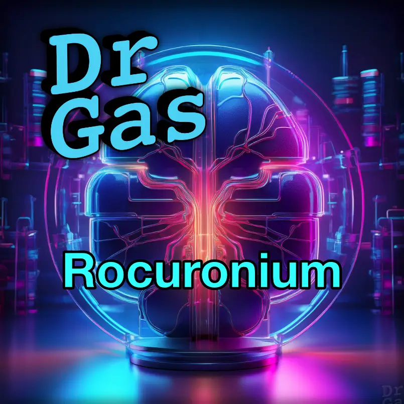Rocuronium bromide structural formula with pharmacology summary card