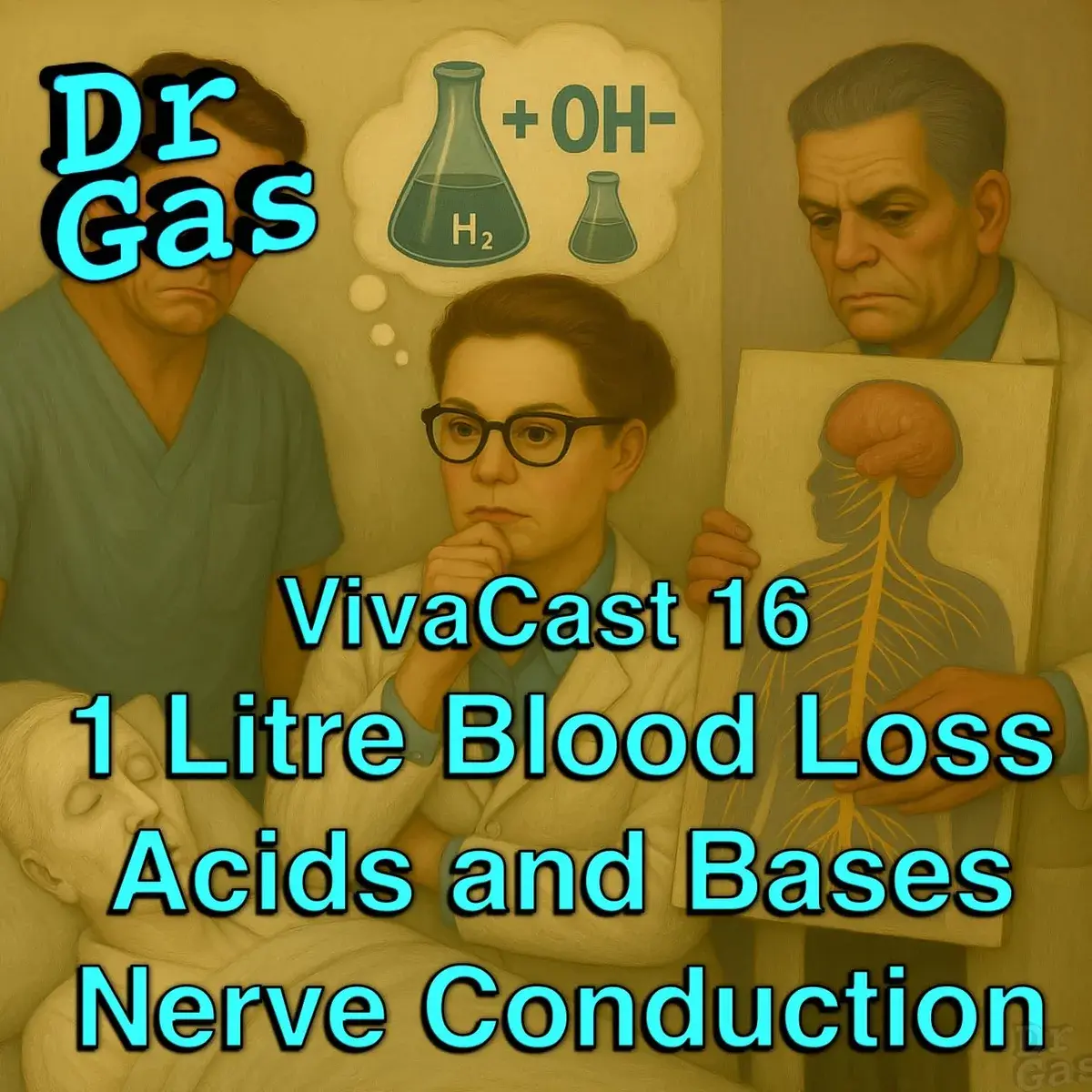 Diagram illustrating acute blood loss physiology, nerve fibre classification, and acid-base buffer systems for FRCA Primary revision